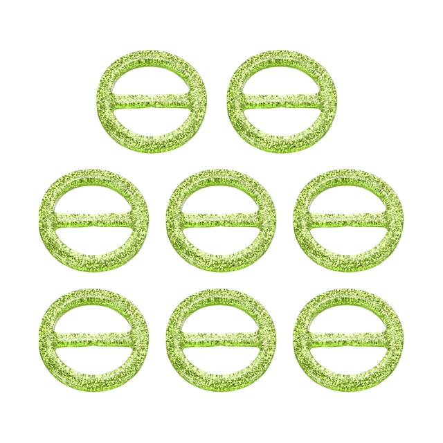 8Pack Clips de camiseta de plástico, hebilla de anillo de bufanda redonda de resina brillante de 25mm (Verde)