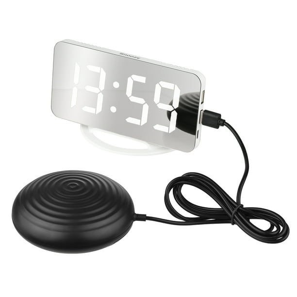 Vibrating Alarm Clock Digital Mirror Alarm Clock with Large Clear