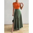 thumbnail image 5 of Multicolor Womens One-Shoulder Sleeveless Asymmetrical Maxi Dress With Belted Waist And High-Low Hem, 5 of 8