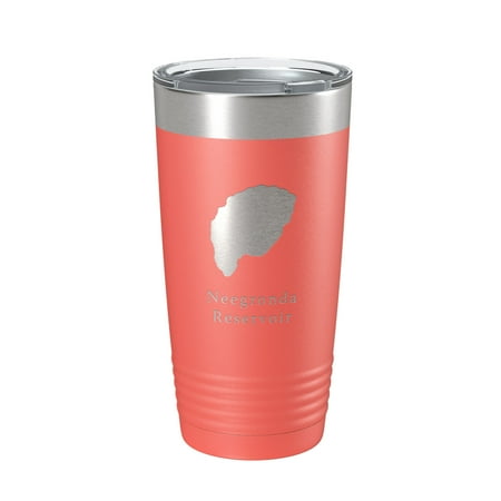 

Neegronda Reservoir Tumbler Lake Map Travel Mug Insulated Laser Engraved Coffee Cup Colorado 20 oz Coral