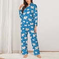 thumbnail image 2 of Vsdgher Cows Milk Pajamas Set Long Sleeve Sleepwear Womens Button Down Nightwear Pj Sets-XX-Large, 2 of 7