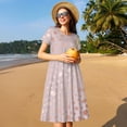 thumbnail image 4 of Lsque Rose Gold Abstract Spots 1 Print Women's Casual Dress T-Shirt Summer Short Sleeve Scoop Neck Swing Dresses, 4 of 6
