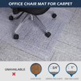 thumbnail image 4 of Heavy Duty Clear Vinyl Chair Mat for Carpeted Floors, 46x60 Inch Office Floor Protector with Non-Slip Grips, Rectangular Desk Mat for Home Office Computer Chair, 4 of 7