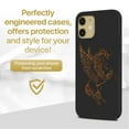 thumbnail image 2 of Case Yard Wooden Case for iPhone-12-Mini Soft TPU Silicone cover Slim Fit Shockproof Wood Protective Phone Cover for Girls Boys Men and Women Supports Wireless Charging Pegasus Design, 2 of 7
