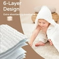 thumbnail image 4 of Yoofoss Hooded Baby Towels for Newborn 1 Pack 100% Muslin Organic Cotton Baby Bath Towel with Hood for Babies, Infant, Toddler and Kids, 32x32Inch, Soft and Absorbent Newborn Essential White, 4 of 8