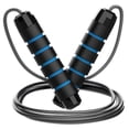 thumbnail image 1 of Nvzi Cuerda para saltar, cuerda para saltar de velocidad rápida sin enredos, cable con rodamientos de bolas, cuerda para saltar de acero ajustable para entrenamiento (azul), 1 of 5