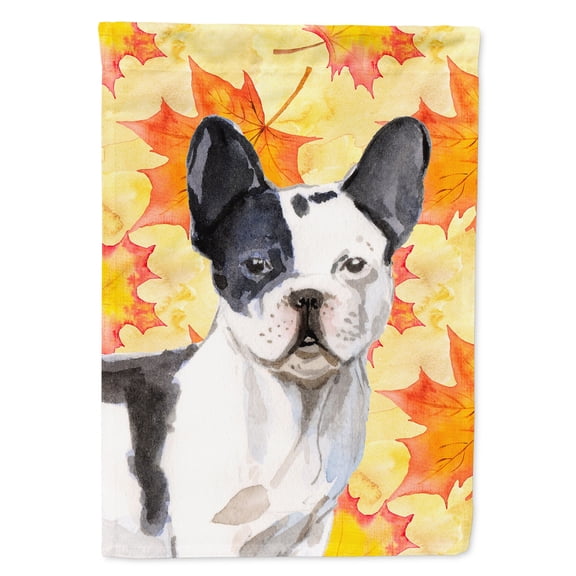 Black White French Bulldog Fall Garden Flag
