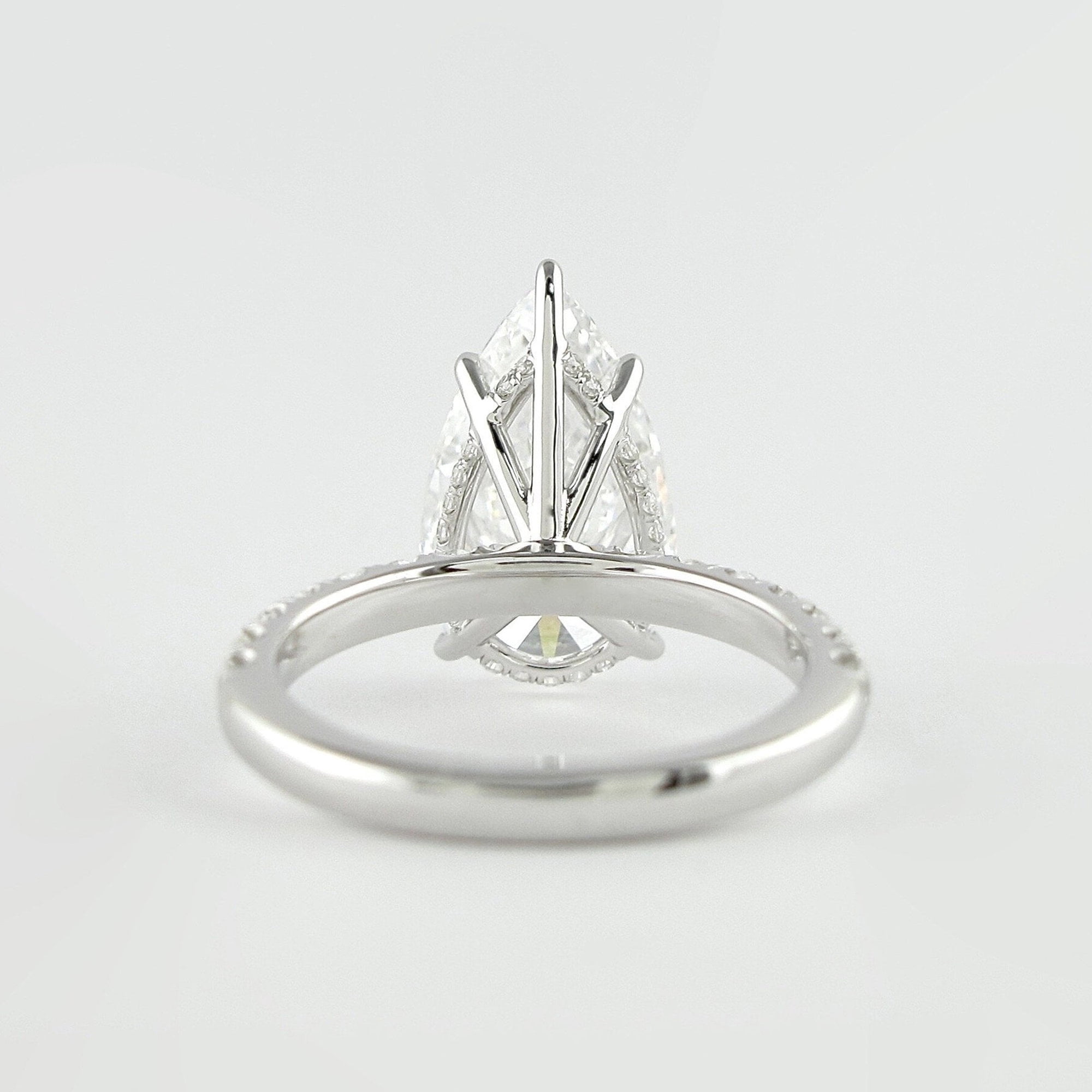 SOLITAIRE JEWELS 10x7MM Pear Cut Moissanite Engagement Ring 14K Solid Gold Pear Solitaire Ring Promise Proposal Anniversary Ring for Her