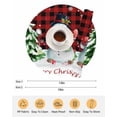 thumbnail image 6 of 13 Inch Round Placemats Set of 6, Christmas Snowman Non Slip Heat Insulation PP Table Mats, Red Black Check Xmas Tree Snowflake Washable Place Mats for Kitchen Dining Party Table Decor, 6 of 7