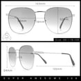 thumbnail image 3 of Womens Nerdy Oversized Rectangle Metal Rim Fashion Sunglasses Black - Blue Beige, 3 of 8