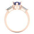 thumbnail image 4 of 2.5 ctw 3 Stone Anniversary Ring for Women | Pear Cut Simulated Tanzanite | Hyperallergenic Solid 14K Rose Gold, 4 of 5