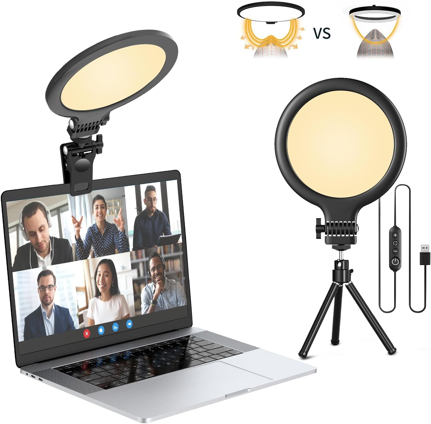 72 LED Ring Light for Computer, Video Conference Lighting Kit 3000k-6500K Dimmable Selfie Ring Light6" Laptop Ring Light with Clip and Tripod for Zoom Meeting, Webcam Lighting, Online Learning