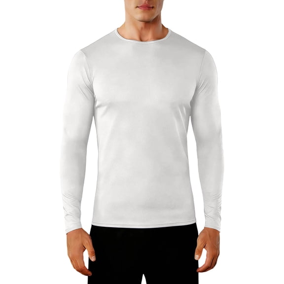 fatyb Mens Long Sleeve Shirts Mesh Lightweight Athletic Tshirts Breathable Workout Gym Crewneck Tees