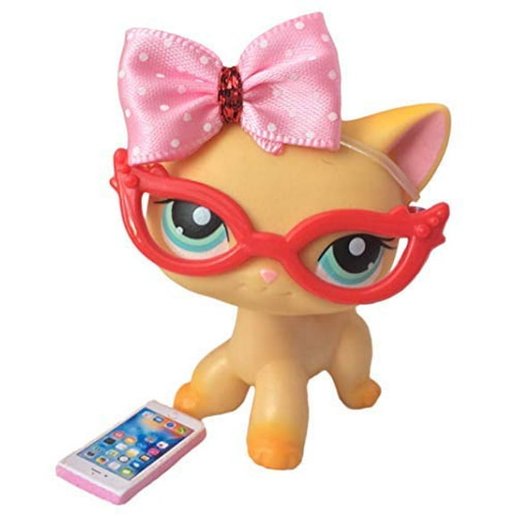 Pet Shop LPS Pink Bow Glasses Phone Accessories Lot - CAT NOT Included