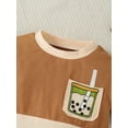 thumbnail image 4 of Suealasg Baby Boy Girls Romper Short Sleeve Round Neck Contrast Color Jumpsuit Infant Bodysuit Summer Clothes 0-3 Months, 4 of 8