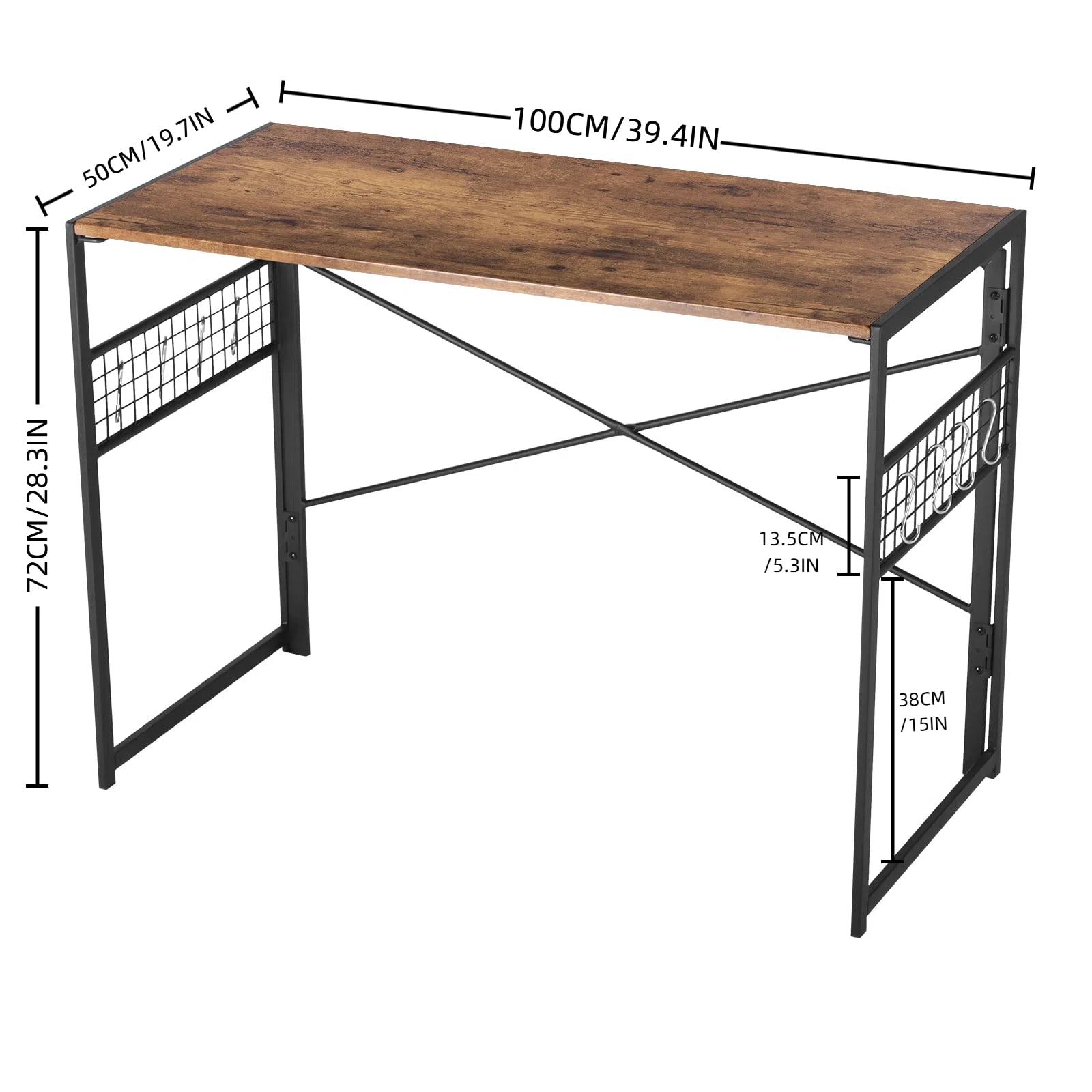 Homy Casa Writing Desk 39.4" - Compact Study Workstation for Small Spaces