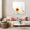 thumbnail image 5 of Sunflower Wall Art Painting on Canvas, Yellow Summer Botanical Country Canvas Art Home Prints Wall Art Framed Modern Artwork for Living Room Bedroom Wall Decor 20x20in, 5 of 9