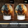 thumbnail image 3 of Salouo Prairie Meditating Lion for Round Acrylic Night Light - Acrylic Sheets with LED Light Lamp Base - Decorative Night Lamp for Restaurant Bar Cafe Shop Room Decoration, 3 of 9
