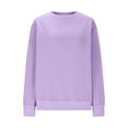 thumbnail image 4 of QATAINLAV Workout Tops for Women with Thumb Holes Casual Long Sleeve Sweatshirt Solid Color Crew Neck Loose Pullover Tunic T-Shirts, Purple, XXL, Gifts for Girls, 4 of 10
