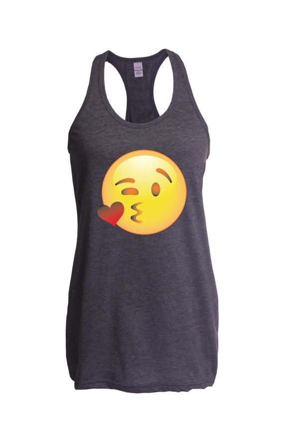 Women's Racerback Tank Top - Emoji Winky Face