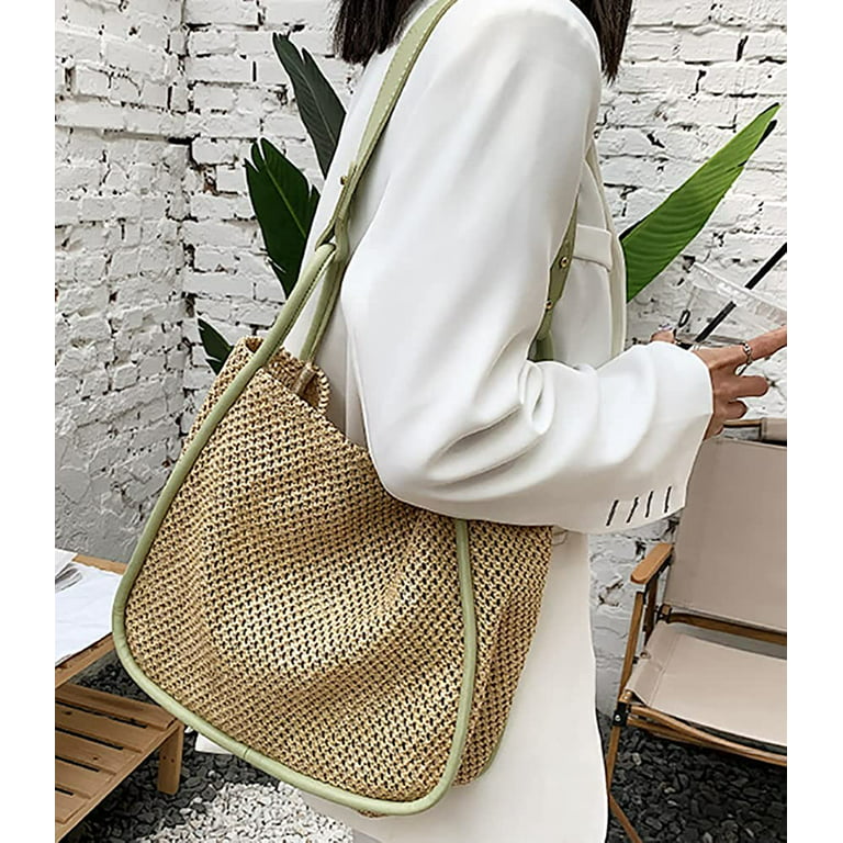 Straw Woven Designer Mini Backpack For Women Fashionable Stripe