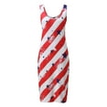 thumbnail image 4 of USSUMA Dress Women's Wedding Guest Sexy Knee Length Bodycon Midi Sundresses for Women Casual Beach 4th of July American Flag U Neck Sleeveless Summer Sun Dresses Graduation, 4 of 5