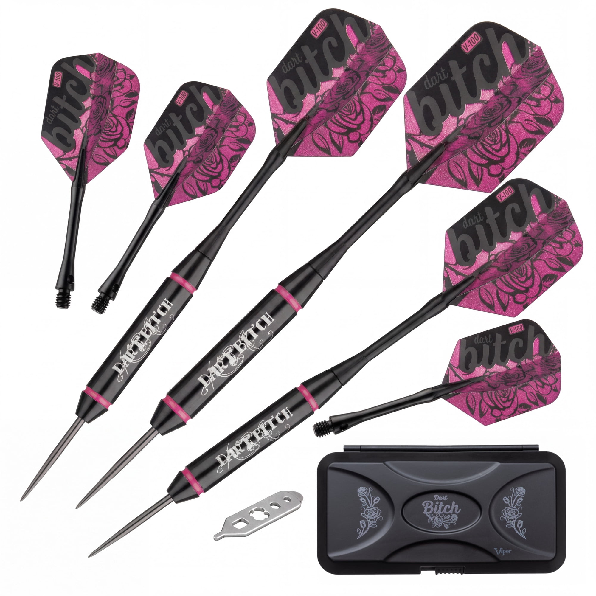 Franklin Sports Steel Tip Darts Set - 6 Pack of 18 Gram Steel