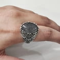 thumbnail image 5 of Black Rutile Mans Ring, Natural Black Rutilated Quartz, Quartz Silver Jewelry, 925 Silver Ring, Gift, Heavy Mens Ring, Arabic Design, Ottoman Style Ring, Christmas, Turkey Mens Signet Ring, 5 of 7