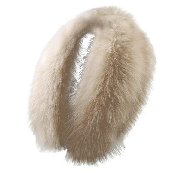 Women's Faux Fur Collar Scarf, Detachable Winter Fur-Look Neck Wrap, Plush Shawl Collar for Coats and Jackets, Warm Fake Fur Stole for Women, Elegant Evening Wear Accessory Beige