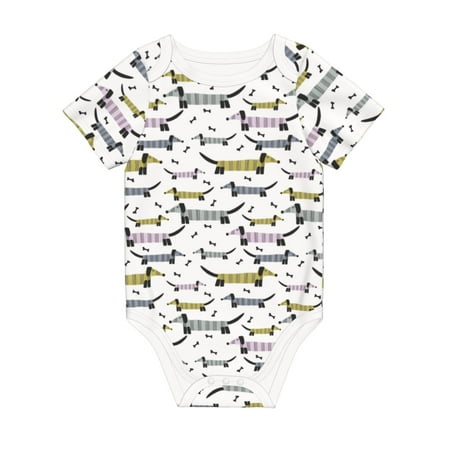 

Matuu Dachshund Dog Puppy for Baby Short-Sleeve Bodysuit Soft Cotton Comfortable and Breathable Perfect for Newborns and Infants