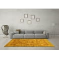 thumbnail image 3 of Ahgly Company Machine Washable Indoor Square Abstract Yellow Modern Area Rugs, 7' Square, 3 of 4