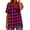 Hot Pink, variant on Womens Summer Tops V Neck Button Down Short Sleeve Checkered Shirts Loose Fit Casual Lightweight Gingham Plaid Tunic Shirts