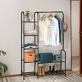 thumbnail image 1 of Coat Rack Freestanding Clothing Rack with Shelves Garment Racks Black, 1 of 4