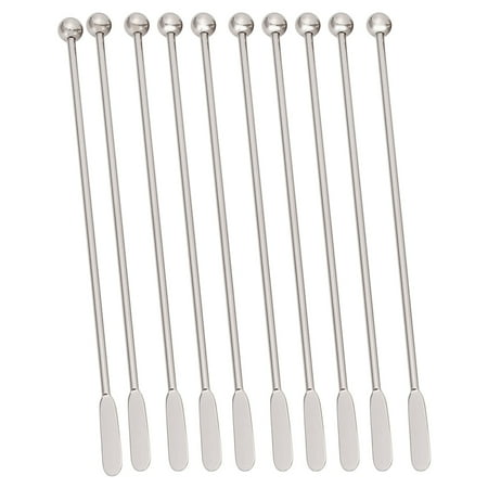 

10pcs Swizzle Sticks Metal - Stainless Steel Mixing Coffee Stirrers for Wine 7.5 inch 10Pieces