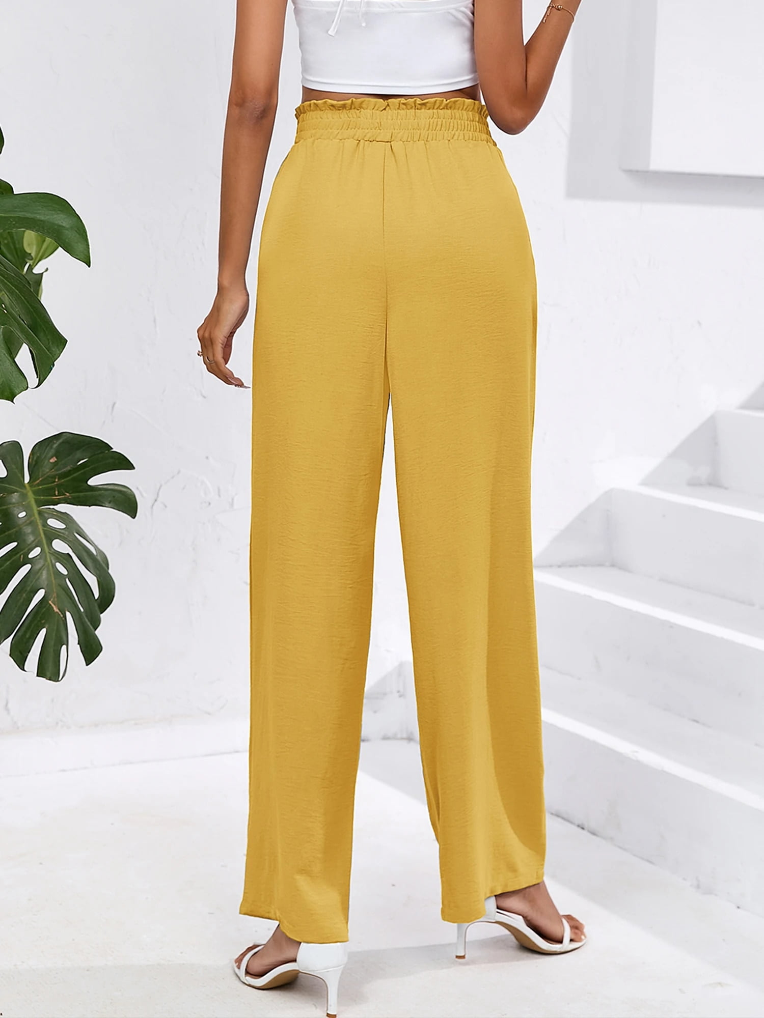 Chiclily Women's Palazzo Leisure Pants, Wide Leg, Flowy