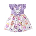 thumbnail image 3 of Toddler Easter Dresses for Girls Sleeveless Cute Print Dress Bow A-line Dress Girls Spring Dress Girl Clothes Size 2-3 Years, 3 of 9