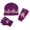 Purple, variant on N'Ice Caps Big Kids Boys Hat Glove Set - Cable Knit and Sherpa Lined - Winter Black