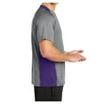 thumbnail image 3 of Yellow Rooster Men's Heather Colorblock Contender Polyester Tee Vintage Heather/ Purple L, 3 of 8