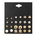 thumbnail image 2 of GOOHOCHY 24 pares de elegantes pendientes de perlas Pendientes de perlas Pendientes de moda Juego de pendientes de aleación creativos (dorado), 2 of 7