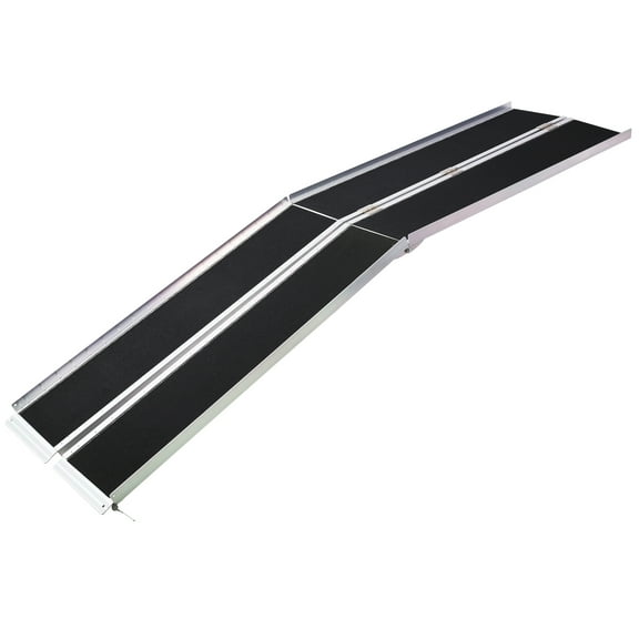 Portable Wheelchair Ramp 10FT Foldable Threshold Ramp Anti-Slip Aluminum Alloy Ramp 600 Pound Capacity