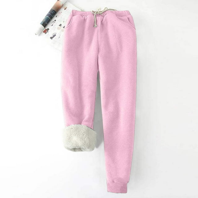 Pantalon de Jogging Athlétique Doublé Sherpa Chaud pour Femmes, Pantalon de Jogging en Molleton pour Femmes, Pantalon de Jogging Athlétique Chaud d'Hiver Doublé Sherpa en Molleton