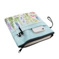 thumbnail image 3 of HELLHERO Polyester Fabric Book Sleeve Retro Notebook Wraps Book Club Gifts Textbook Paperbacks Supplies Book Lovers Gifts, Light Blue Watercolor Wildflowers Tote, 3 of 8