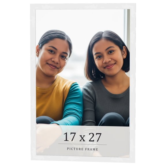 17x27 Frame White Real Wood Picture Frame Width 0.75 inches | Interior Frame Depth 0.5 inches |