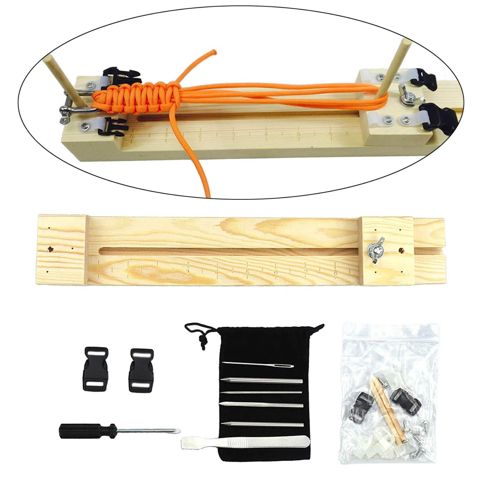 Nishiyuenyi Adjustable Jig Bracelet Maker Kit, Wooden DIY Braiding Craft Kit, Maker Supplies 6pcs