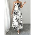 thumbnail image 3 of Black Floral Print Spaghetti Strap Maxi Dress For Women Elegant Vacation Formal Dress, 3 of 3