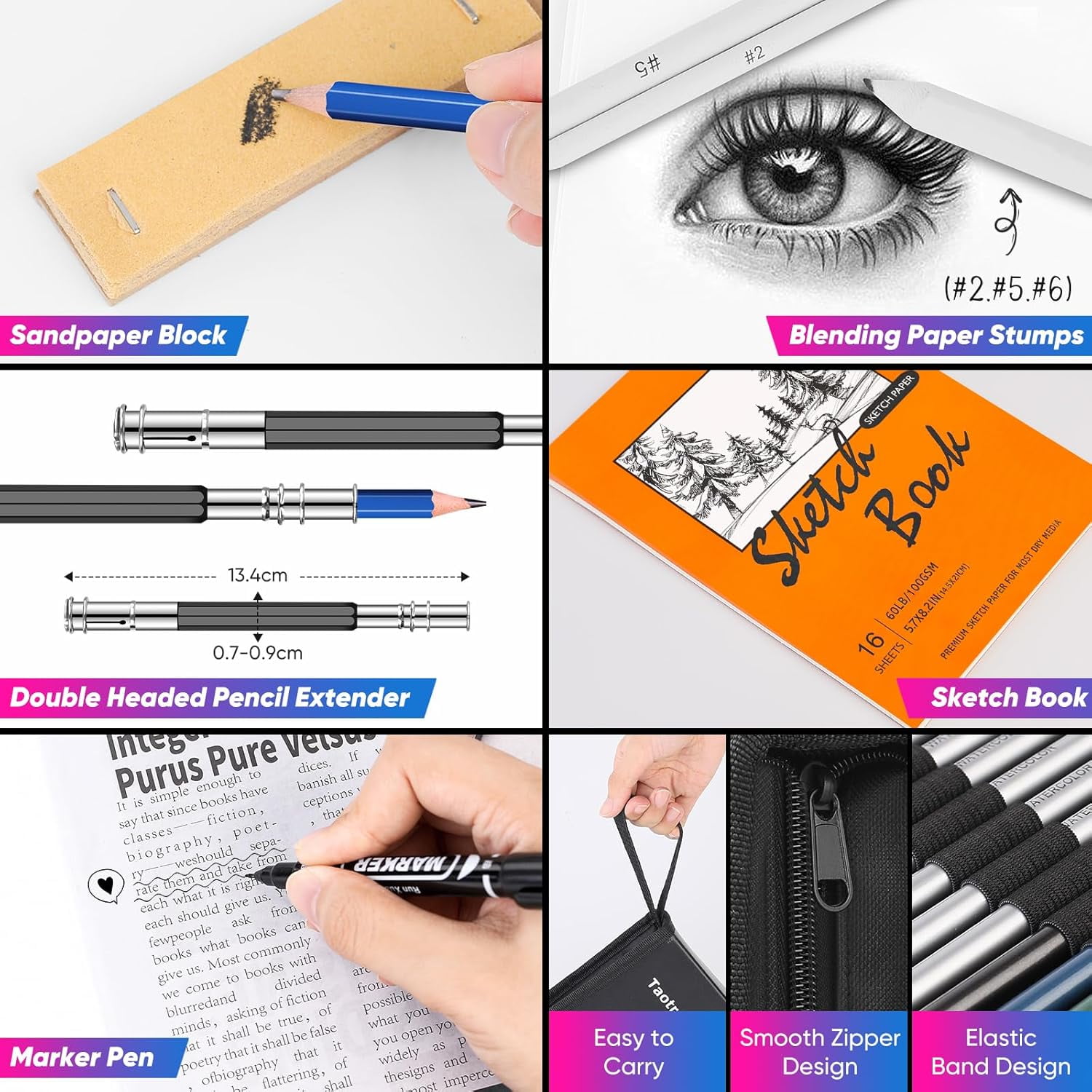 81 Pack Art Supplies for Adults Artists Gifts, Pro Art Kit Drawing Pencils Set, Drawing Supplies Sketching Kit Sketch Book, Colored Graphite, Watercolor, Metallic, Charcoal Pencils Sketch Set