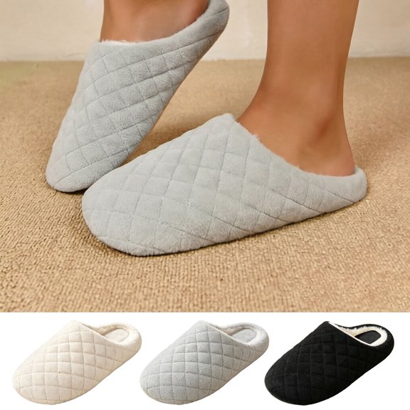 Agkizg Womens Fall Winter Slippers, House Slippers, Closed Toe Foam Backless House Slippers Soft Sole Warm Casual Indoor Bedroom Winter Slippers