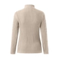 thumbnail image 5 of Curuila Women Turtleneck Sweater Knitted Solid Color Long Sleeve Fashion Thick Slim Fit Autumn Winter Pullover Beige Size L, 5 of 5
