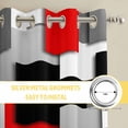 thumbnail image 6 of Red Black Geometric Kitchen Curtains Window Panels, Modern Abstract Art Block Insulated Window Treatment Curtain, Grommet Curtains for Bedroom/Living Room/Bathroom, 2 Piece 42"Wx84"L, 6 of 8