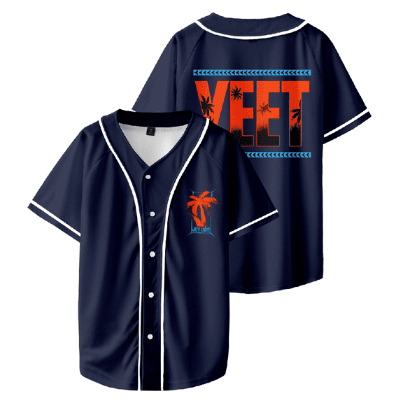 Jey Uso Yeet Baseball Jersey Women Men V-Neck Short Sleeve Casual Trendy T-shirt